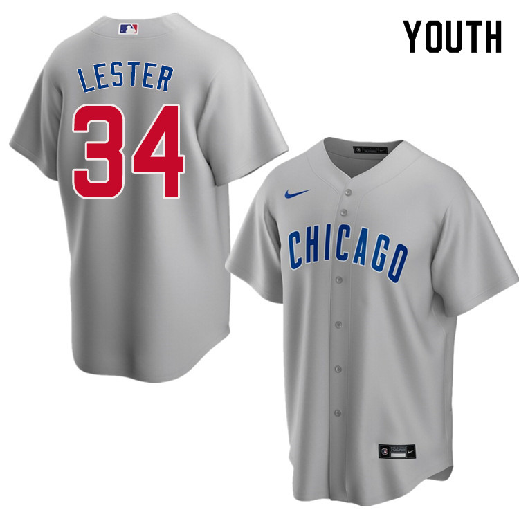 Nike Youth #34 Jon Lester Chicago Cubs Baseball Jerseys Sale-Gray